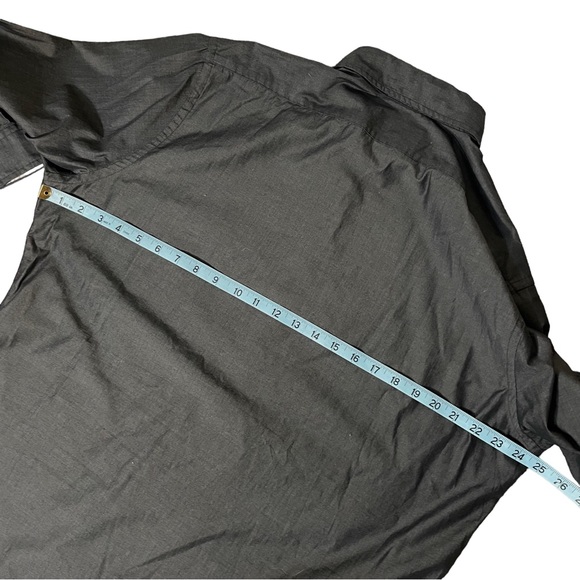 Express Men's Long Sleeve Button Front Button Collar Shirt Deep Grey Size XL - Picture 9 of 10